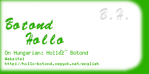 botond hollo business card